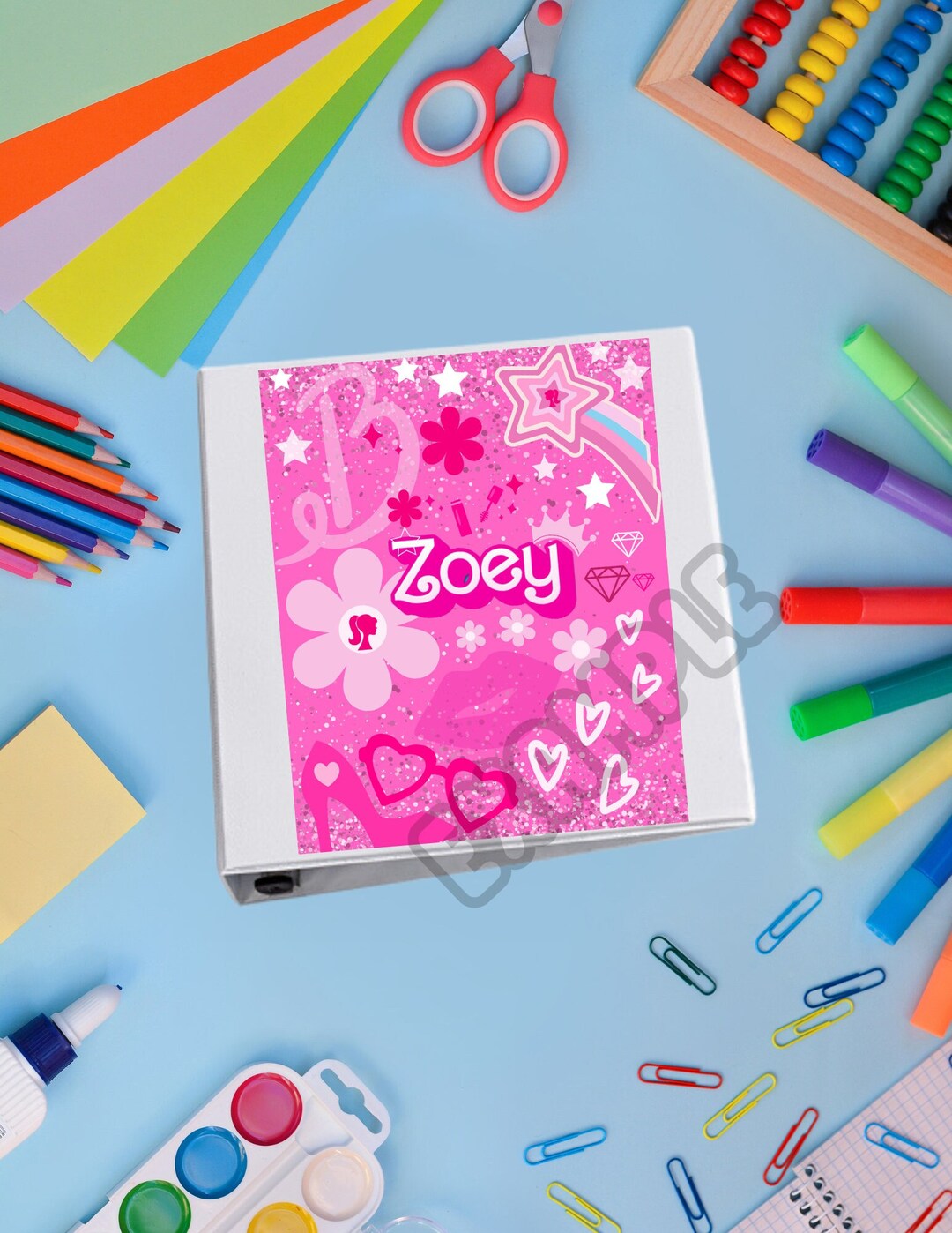 Barbie Binder Insert Custom Name Folder Folder Insert Etsy