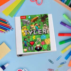 Inserción de carpeta de Minecraft / Carpeta de nombre personalizado / Inserción de carpeta / Inserción de nombre para carpeta / Inserción de nombre / Útiles escolares