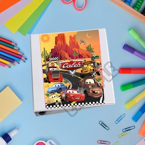 Wkładka do segregatora Cars | Niestandardowa teczka z imieniem | Wkładka do teczki | Wkładka z imieniem do teczki | Wkładka z imieniem | Artykuły szkolne