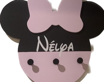 Personalized Minnie Coat Rack - Disney Children&#39;s Bedroom Decor
