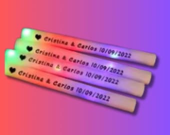Multicolor/White LED Foam Glow Sticks – Pack of 30 to 120 | Party Accessory for Wedding, Birthday, Christmas, Evening | RGB Light Tube