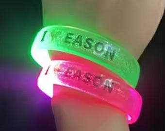 Custom LED Bracelets (50 Pack) | Glow Bracelets with Logo, Flashing, Neon | Party, Wedding, Birthday, Event, Evening