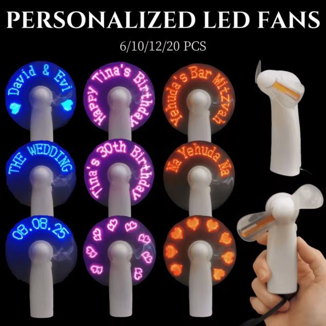 Personalized LED Fan - Scrolling Message - Unique and Original Gift