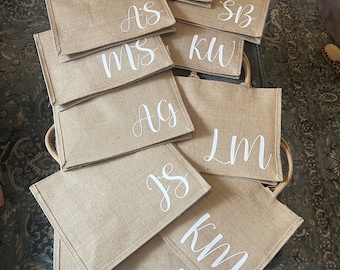 Customized burlap tote bags