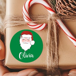 Personalized Christmas Name Labels, Santa Kids Gift Label Stickers, Gift Wrap Tags, Christmas Sticker Sheet, Holiday Gift Labels Girl Boy