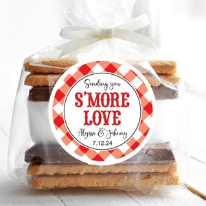 I Do BBQ S'more Sticker 2" Circle, BBQ Engagement Favor Label, BBQ Wedding S'more Tag, Barbecue Couples Bridal Shower Sticker Qty: 20