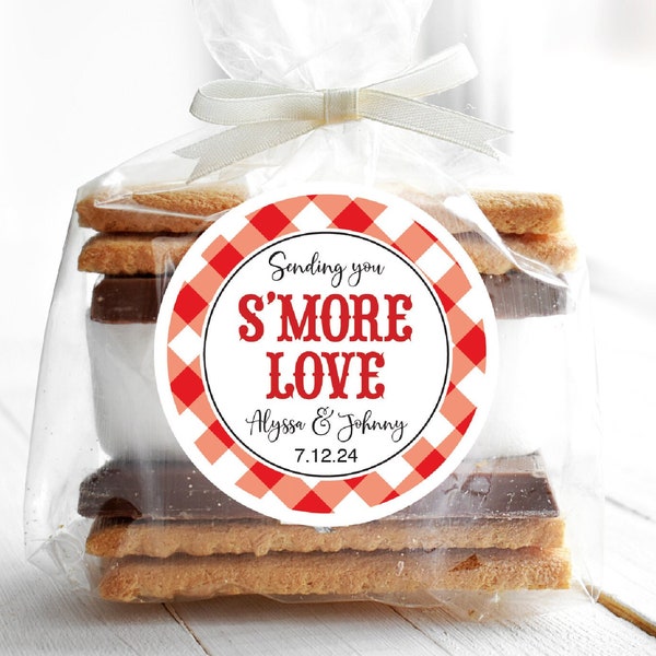 I Do BBQ S'more Sticker 2" Circle, BBQ Engagement Favor Label, BBQ Wedding S'more Tag, Barbecue Couples Bridal Shower Sticker Qty: 20