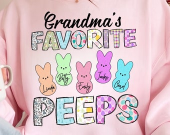 Grandma's Favorite Peeps Easter Png | Glitter Bunny Png | Easter Png Sublimation | Groovy Easter Png | Retro Easter Png Shirt |