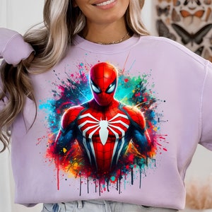 Splash Spiderman et sublimation png aquarelle Film de super-héros png Aquarelle de super-héros au format PNG Conception de t-shirt png image 10