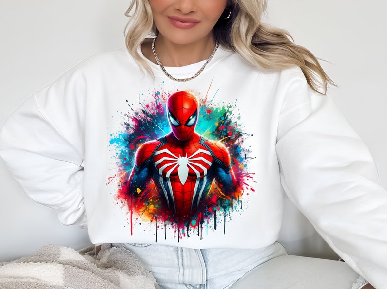 Spiderman Splash and Watercolor Png Sublimation Superhero Movie Png Superhero Watercolor Design Png Tshirt Design Png image 7