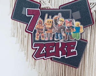 Roblox Inspired Cake Topper, Boys Roblox Party, Kids Cake Topper,