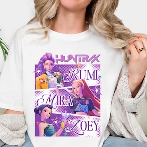 Huntrix Demon Hunters Shirt, Kpop Demon Hunters Tee, Mira Rumi Joey Shirt, Huntrix Girls TShirt, Demon Hunter Merch, Gift For Kpop Fan