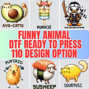 Custom Funny Animal Dtf Ready to Press Transfers,DTF Heat Transfer, Animal Lover Gift, Quirky Animal Print, Cool Cactus Turtle