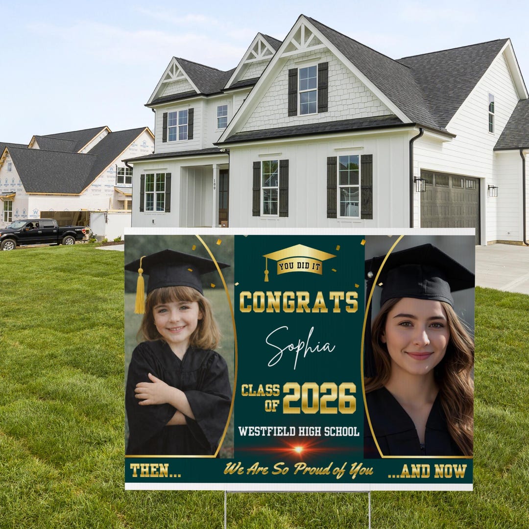 Personalized Graduation Yard Sign Class of 2026 Custom Photo Lawn Sign ...