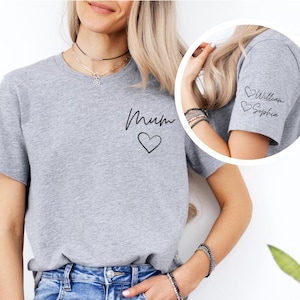 Custom Name Heart DTF Print, Personalized Mom and Children Names Transfer, Custom Kids Names Heart Design, Minimalist Mom Lettering DTF