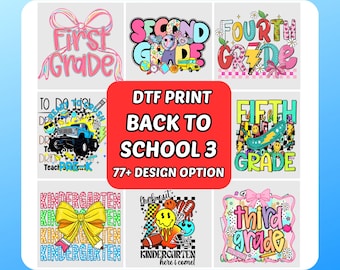 Pre-K 1st 2nd 3rd 4th 5th Grade DTF Transfers, Trendy School Graphics, Groovy School Grade Level Dtf, Monster Truck School Shirt Design