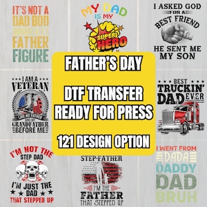 Custom Father's Day  DTF Transfers, Ready to Press, Dad Birthday Gifts, Gift for Husband, Gift From Son, Heat Press, Dad Bundle DTF