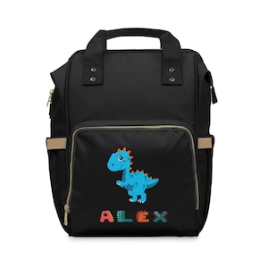Personalized Diaper Bag | Multifunctional Diaper Backpack | Baby Boy Diaper Bag | Dinosaur Design