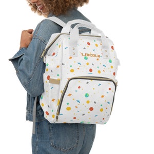 Personalized Diaper Bag | Multifunctional Diaper Backpack | Baby Boy Diaper Bag | Space Design