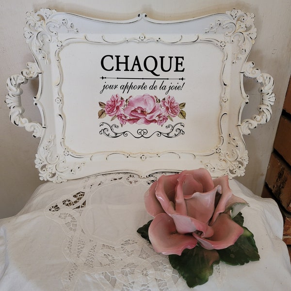 Shabby Chic French Country Victorian style tray, home decor, home accents, bed tray, Christmas gift