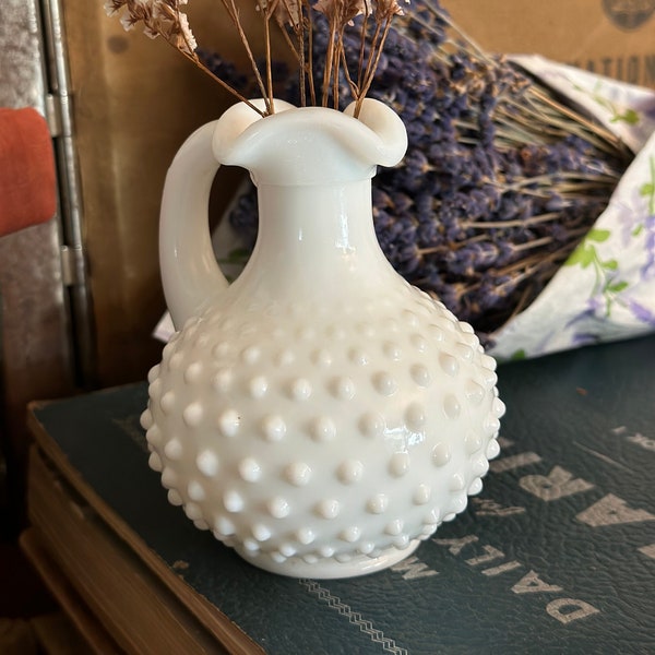 AVON Vintage Milk Glass Hobnail Cruet without Stopper