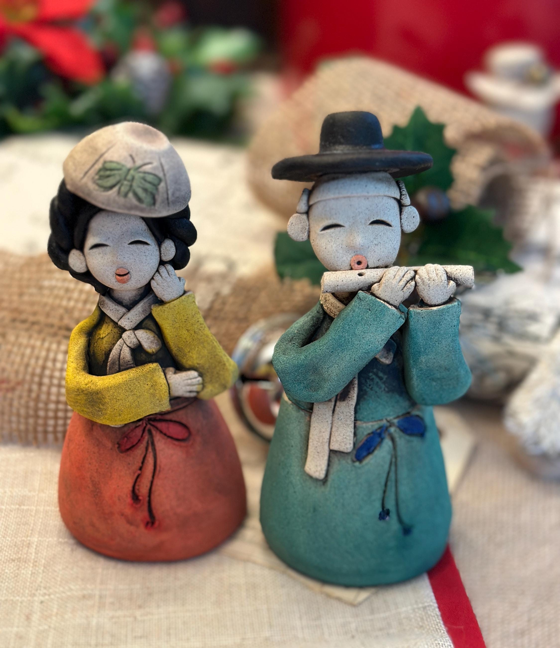 Traditional Korean Pottery Figurines Handmade Sand Earth Folk Art