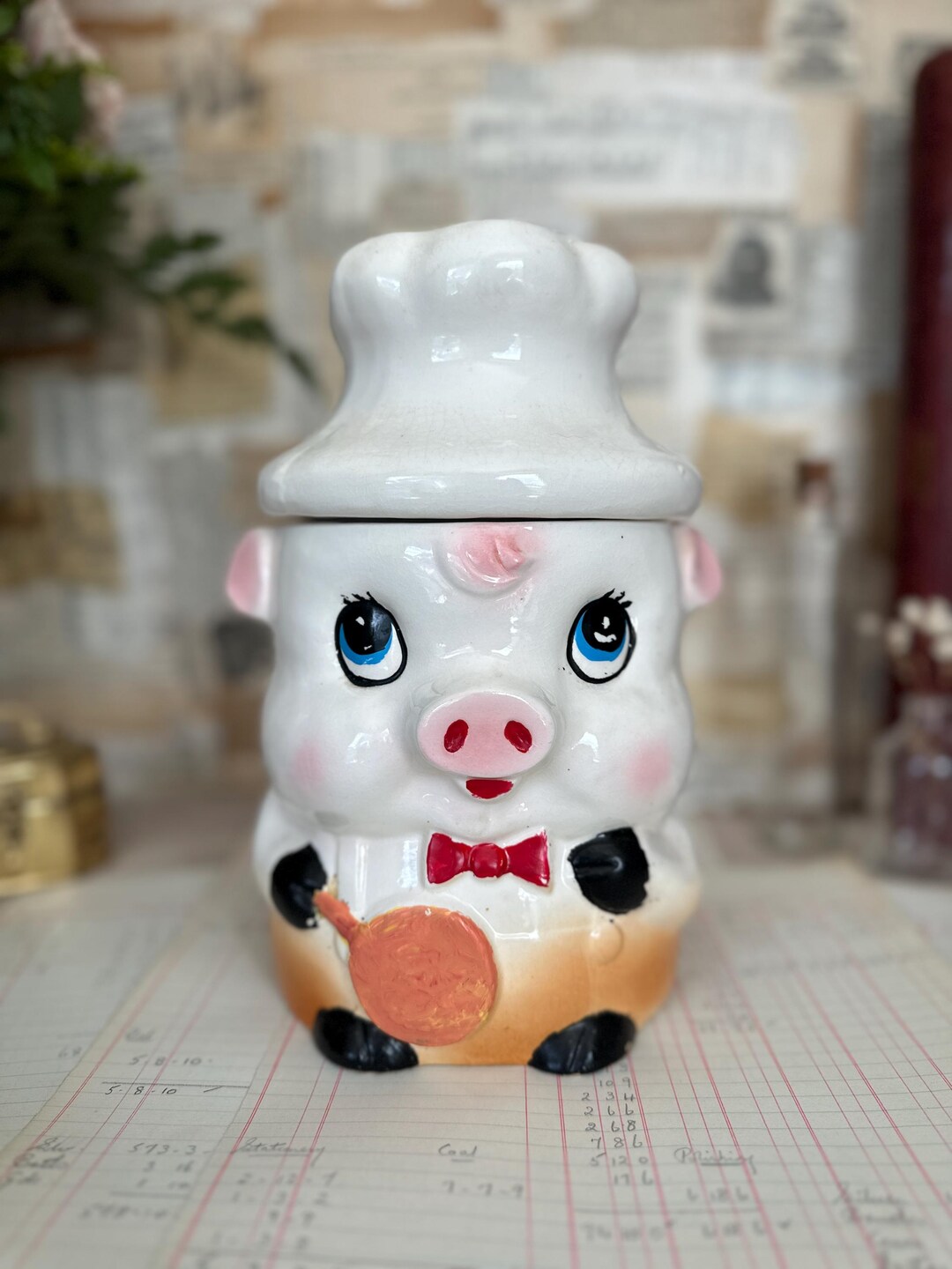 Vintage Chef Pig Cookie Jar, Ceramic Kitchen Decor, Made in Japan - Etsy
