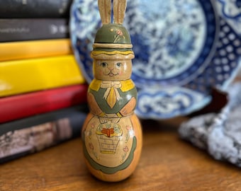 Midwest of Cannon Falls Nesting Rabbit Nostalgic Easter Wooden Toy Traditional Folk Art Design