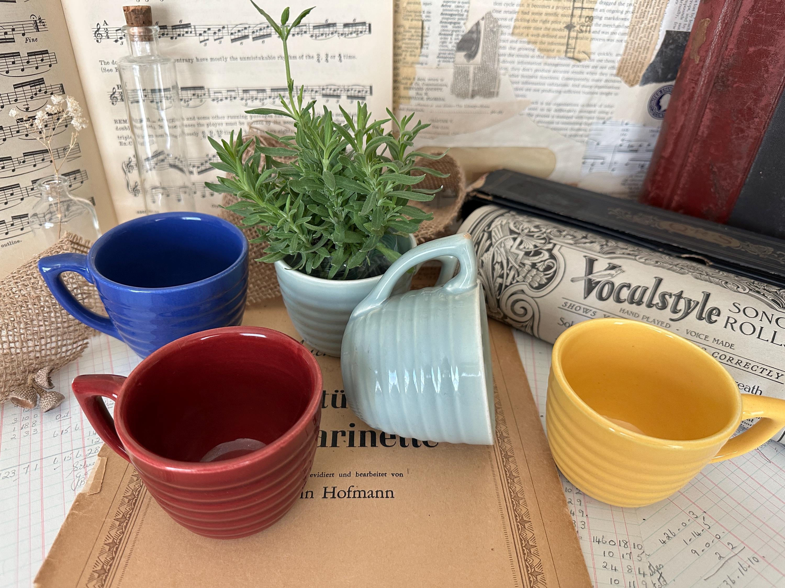Set of 5 Bauer Ringware Colored Coffee Cups Mugs MCM Design - Etsy