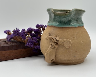 Studio Art Pottery Glazed Moose Mug Handcrafted Ceramic Rustic Cabin Décor Signed Artisan Pottery