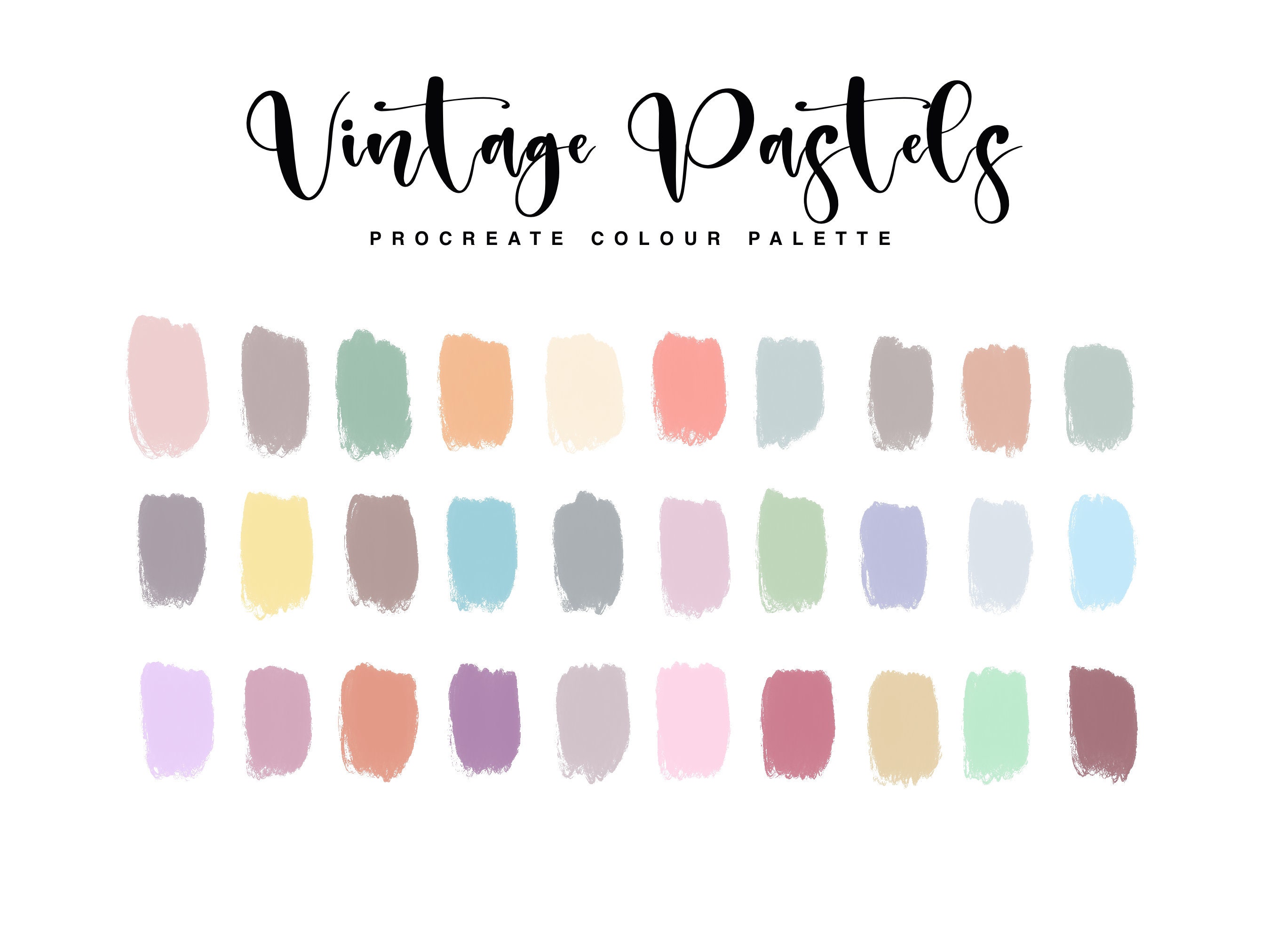 Vintage Pastels Procreate Colour Palette Colour Palette iPad - Etsy