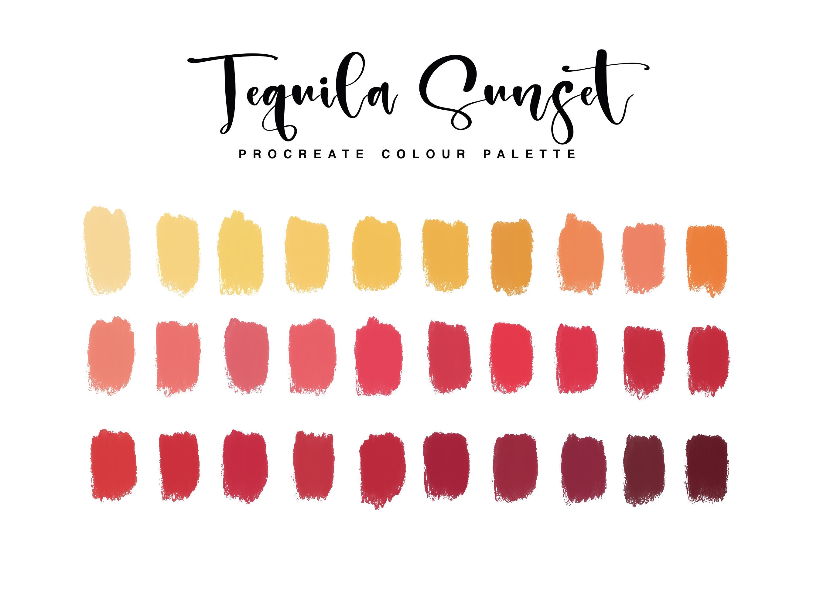 Tequila Sunset Procreate Colour Palette Colour Palette iPad Etsy