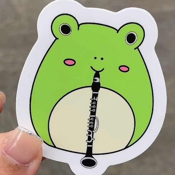 Frog Clarinet Sticker Clarinetist Woodwind Musician Band Kid Nerd Fun Music Sticker
