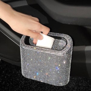 Mini Multifunctional Car Trash Can Hanging Storage Box Trash Bin With Lid