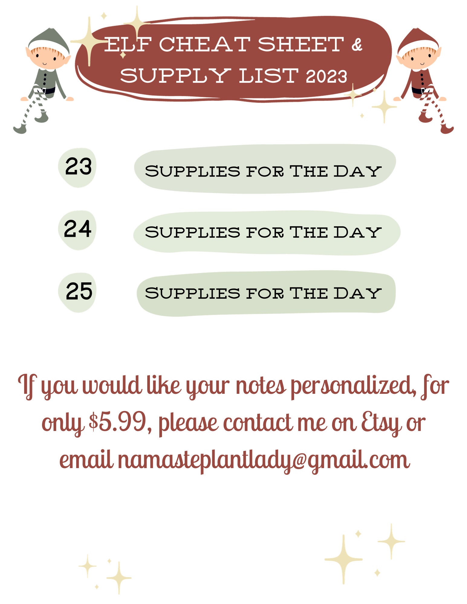 Elf on the Shelf 2023 Printable Schedule Holiday Elf Ideas Etsy