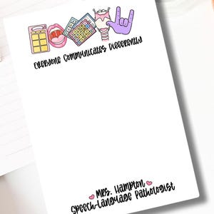 Personalized Speech Therapist Notepad, Personalized Post-it® Notes notepad for SLP, Custom Sticky Notes Speech Therapy Gift