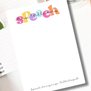 Personalized Speech Therapist Notepad, Personalized Post-it® Notes Note Pad for SLP, Custom Sticky Notes Speech Therapy Gift