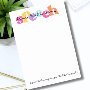 Personalized Speech Therapist Notepad, Personalized Post-it® Notes Note Pad for SLP, Custom Sticky Notes Speech Therapy Gift