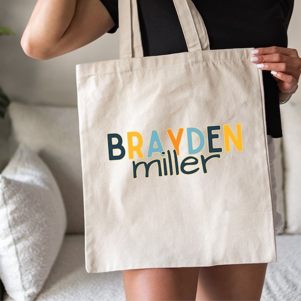 Personalized Name Child Tote Bag,Custom Kids Tote Bag,Birthday Gift Idea for Friend,Gift for Kids,Customized Name Canvas Tote,Kids Tote Bag