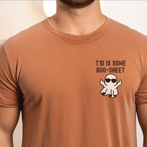 Funny Diabetes Ghost Comfort Colors® Tee, T1D is Some Boo Sheet TShirt, Distressed Design, T1D Awareness Fall Shirt, Snarky Diabetic Shirt