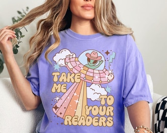 Camiseta "Lectura de extraterrestres", camiseta Comfort Colors® para profesores de lectura, regalo para especialistas en lectura, entrenador de lectura, camiseta de alfabetización, profesor de alfabetización, profesor de inglés