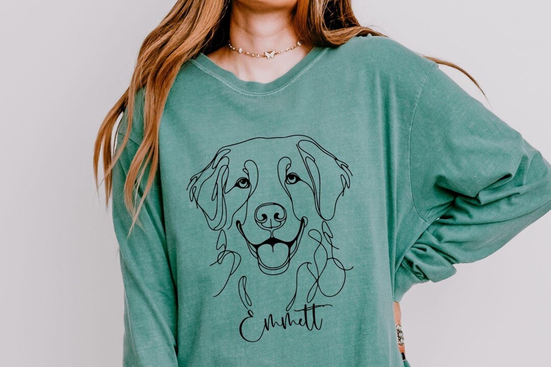 Custom Golden Retriever Shirt, Long Sleeve Comfort Colors Personalized ...