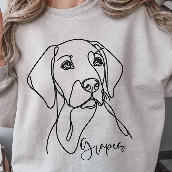 Custom Pointer Sweatshirt,  Personalized German Shorthair Shirt, Line Art Sweater for Dog Mom, Minimalist Dog Mom Shirt for Dog Lover Gift