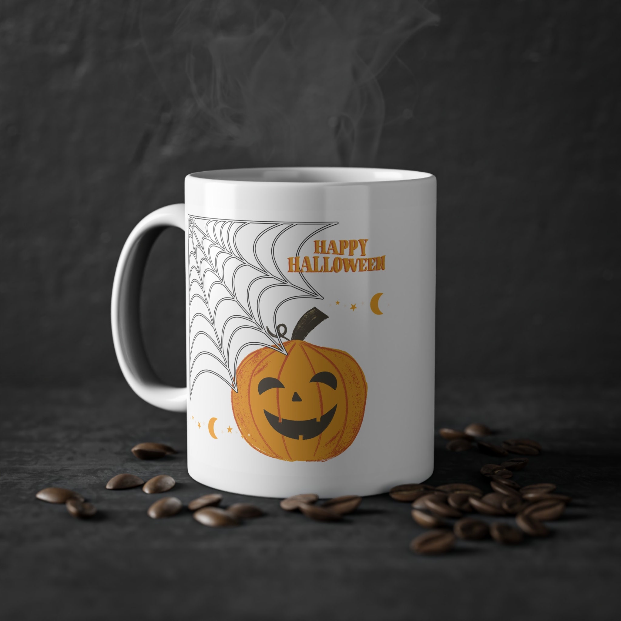 Halloween Horror Retro Style Neon Men Coffee Cup Mug Tumbler