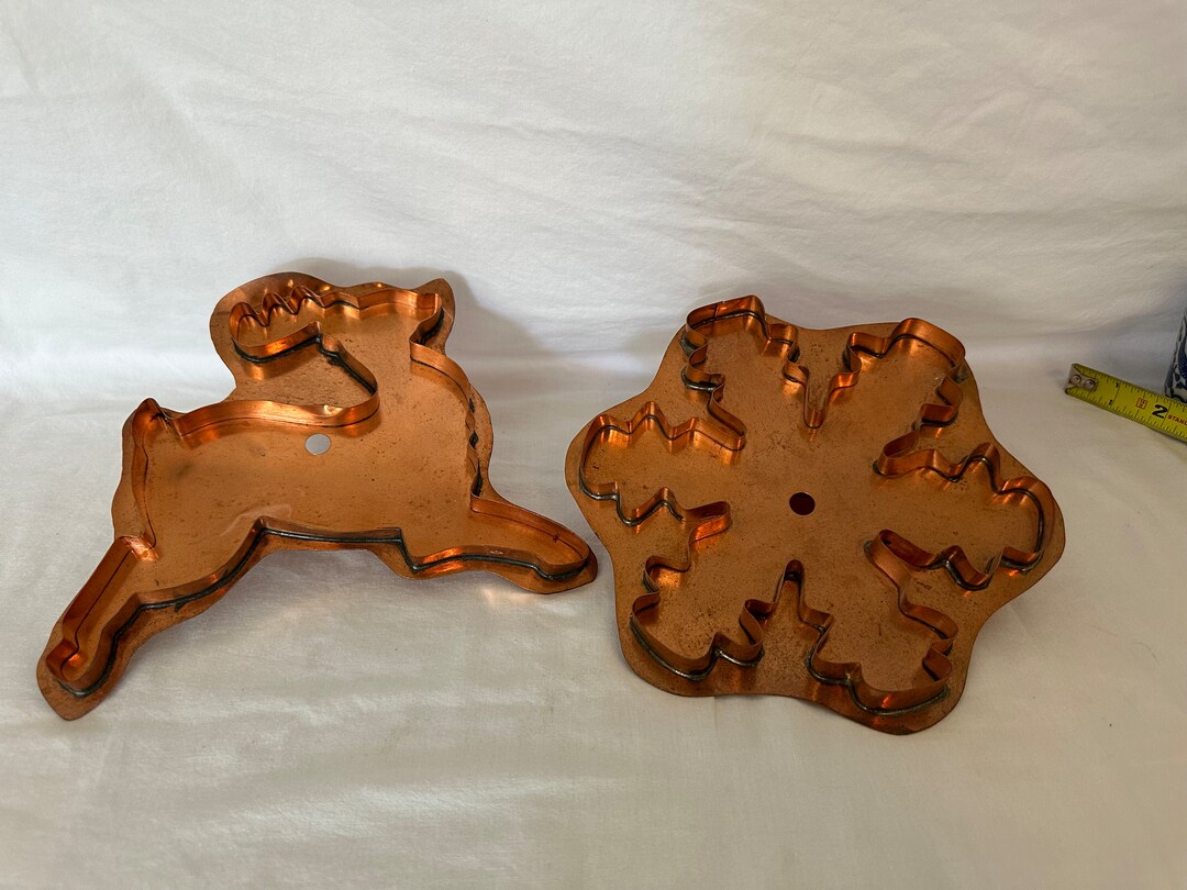 Martha Stewart Copper Cookie Cutters Reindeer and Snow Etsy
