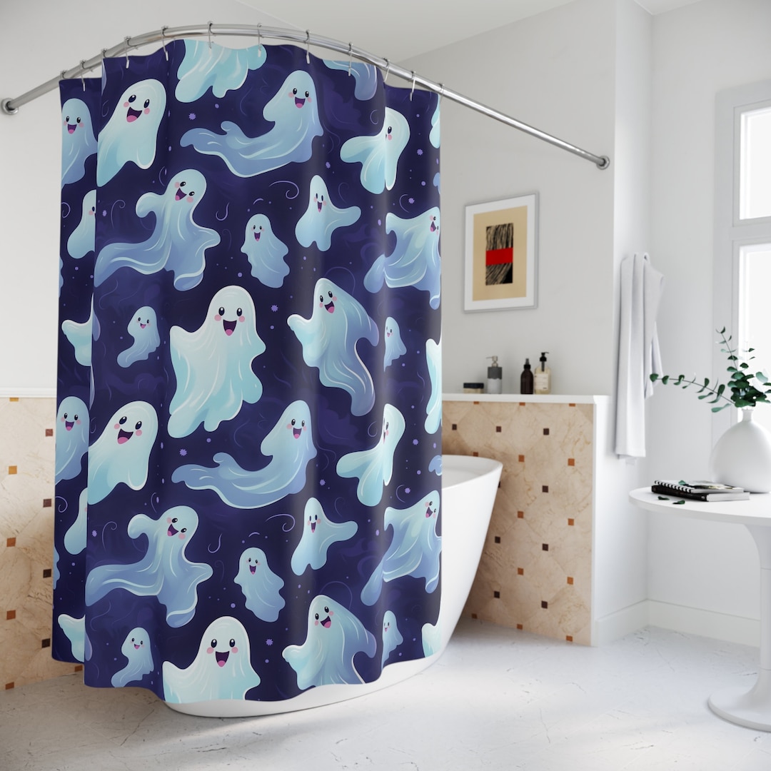 Highly Spirited Playful Ghosts Shower Curtain Etsy