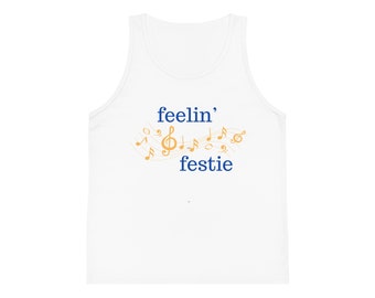 Feelin Festie jersey tanktop voor kinderen