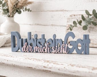 Lettering – "You are a God who sees me" – 3D lettering | Christian decoration | Gift idea | Modern home decor