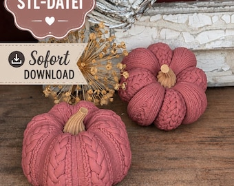 Knitted Pumpkins STL & 3MF | 2 Knitting Patterns | Autumn Decor 3D Print | Pumpkin STL | Small Business License | Instant Download