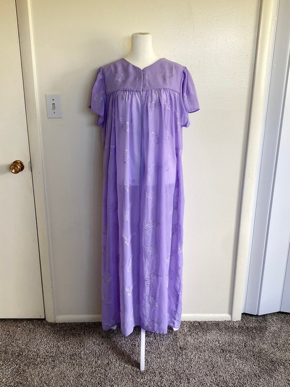 Vintage Lavender Butterfly Nightgown/Robe